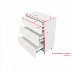 Комплект Детска Стая GINGER HOME CHERRY с Комбинирано Легло 90x200 см, Бюро, Скрин, Шкаф и Трикрилен Гардероб, Бяло, Розово и Натурално Дърво - SR-C - view 9
                  