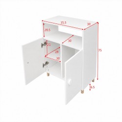 Комплект Детска Стая GINGER HOME CHERRY с Комбинирано Легло 90x200 см, Бюро, Скрин, Шкаф и Трикрилен Гардероб, Бяло, Розово и Натурално Дърво - SR-C - view 10
                  