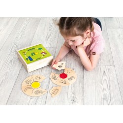 Дървена логическа игра с пъзел, Beleduc, Nawito, Цветове, 24 части - BEL11584 - view 1